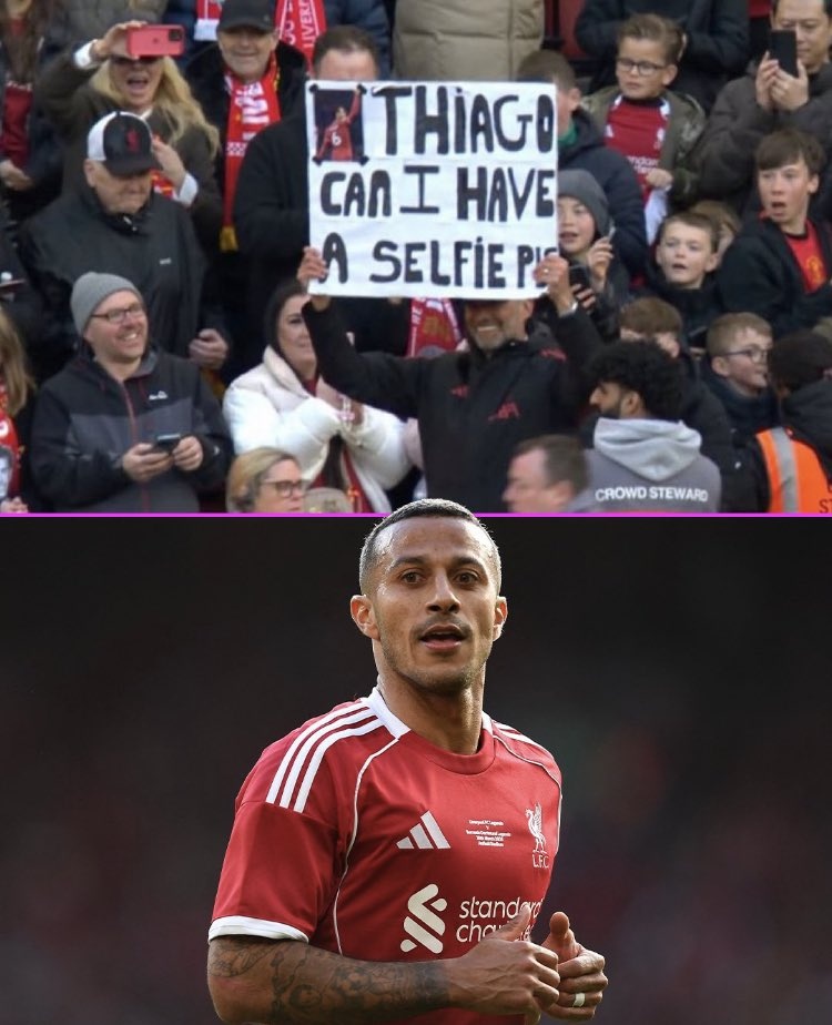 九游体育入口-克洛普传奇赛举牌：蒂亚戈，我可以与你合影吗？